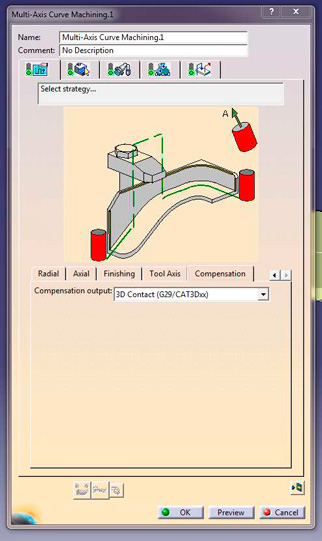 Multi-axis curve dialog